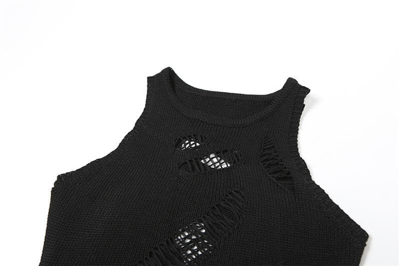Knit Ladder Cut Out Sleeveless Crew Neck Bodycon Maxi Dress - View 5