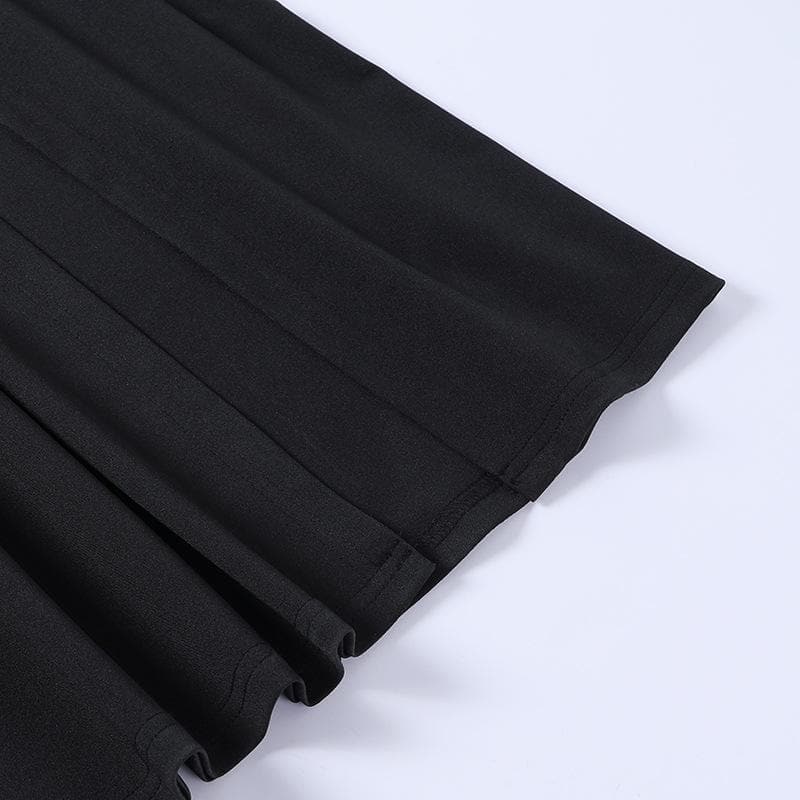 Mesh heart neck high slit pleated tube maxi dress - View 7
