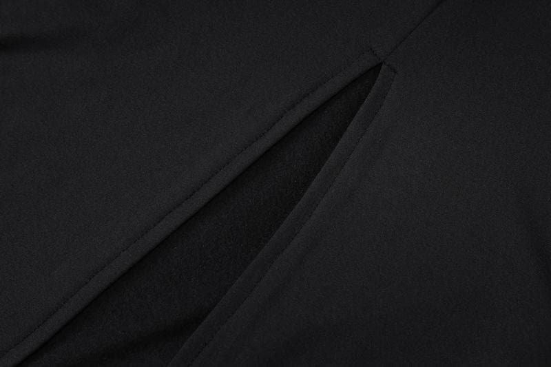 Contrast irregular mesh patchwork long sleeve slit maxi dress - View 9