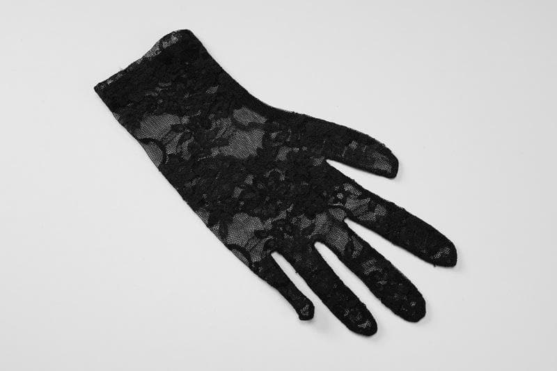 Long sleeve lace gloves see through sweetheart neck mini dress - View 6