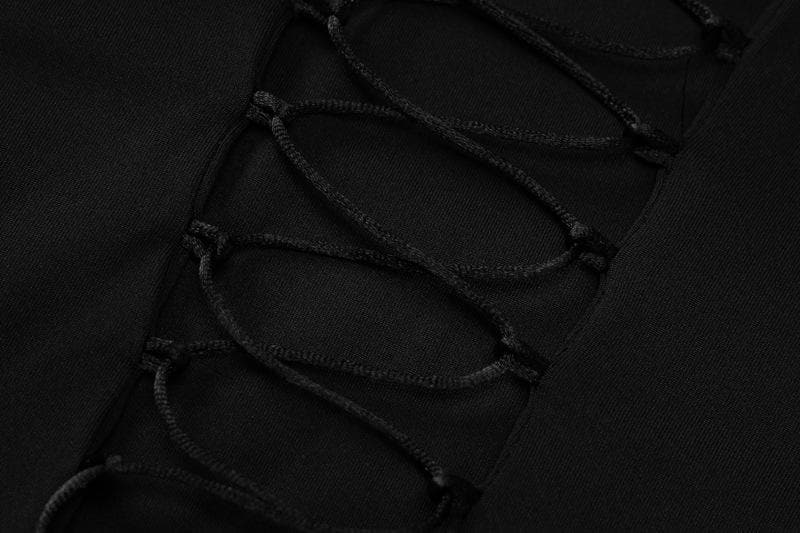 Lace up solid long sleeve square neck maxi dress - View 5