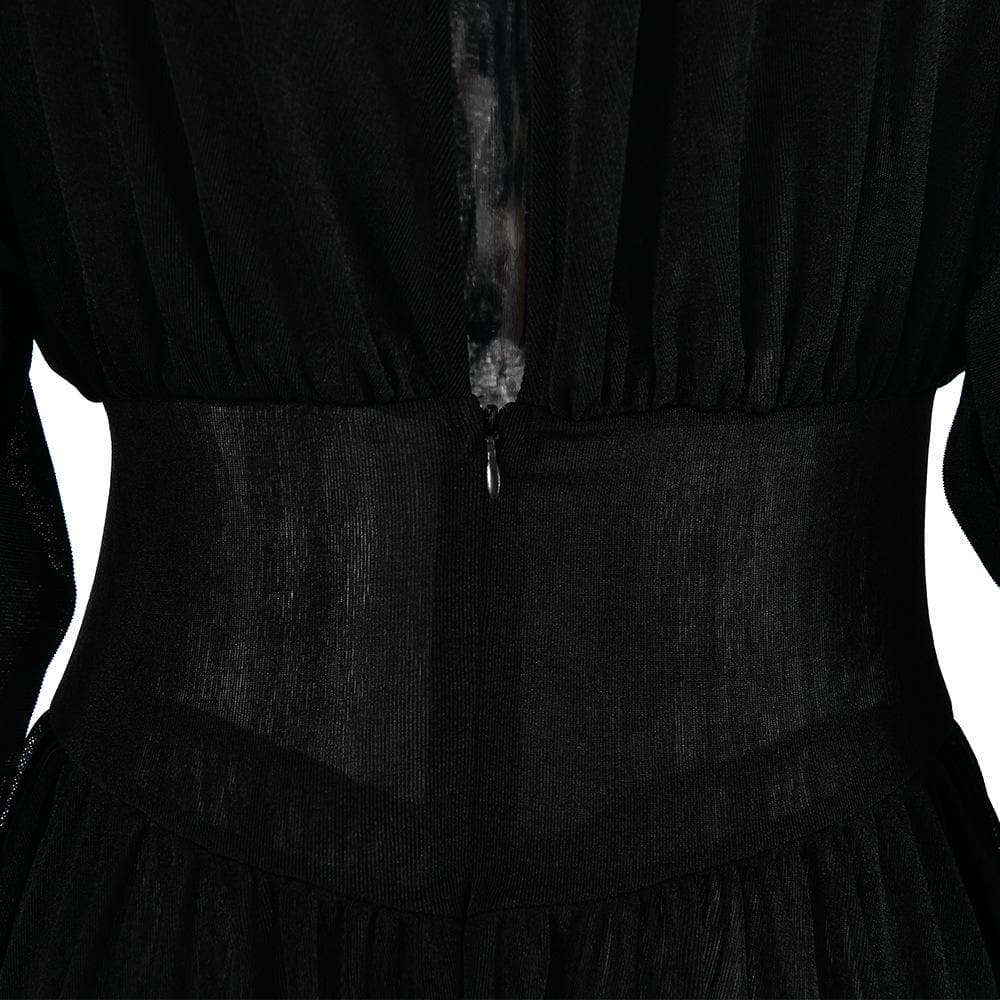 Boat Neck Long Sleeve Drop Waist Fit and Flare Mini Dress - View 8