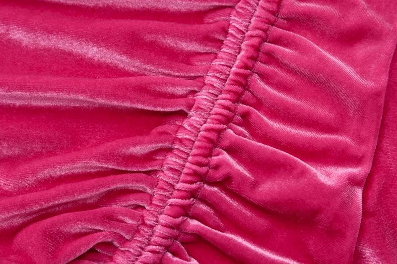 Velvet High Neck Long Sleeve Ruched Rosette Bodycon Mini Dress - View 6