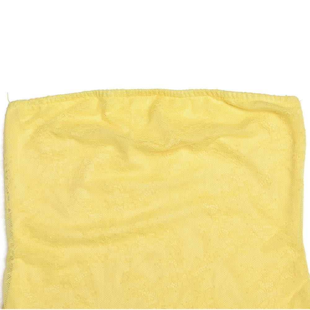 Mesh ruffle ribbon irregular solid backless tube mini dress - View 6