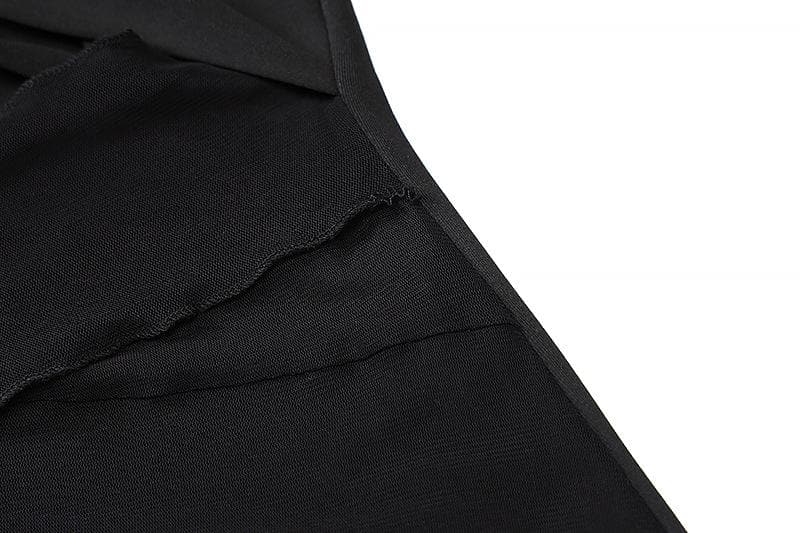 Halter Neck Long Sleeve Mesh Cut Out Twist Bodycon Mini Dress - View 5