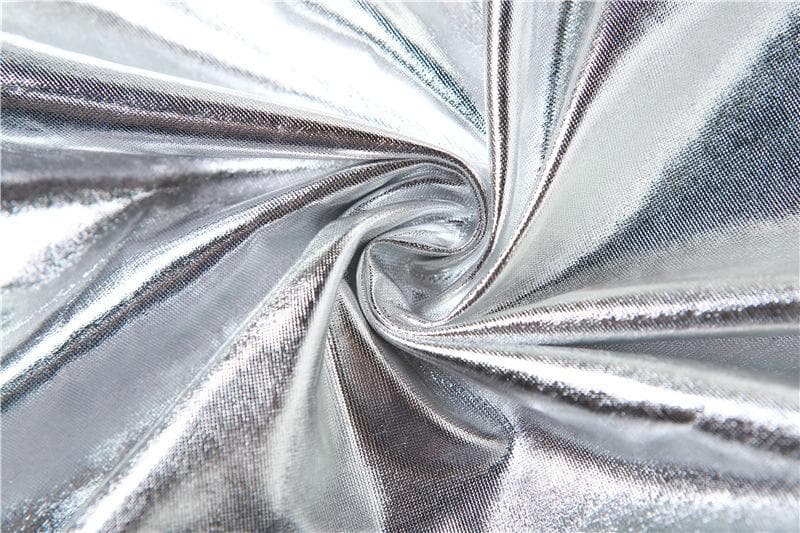Metallic one shoulder irregular backless maxi dress - View 6
