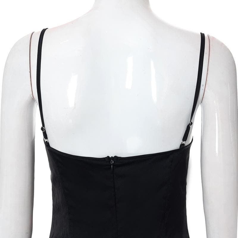 Hollow out mesh ruched zip up back dress - View 6