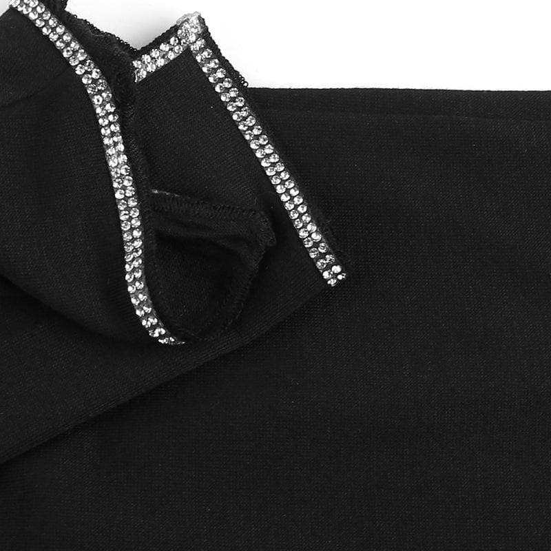 Beaded square neck slit long sleeve midi dress - View 7