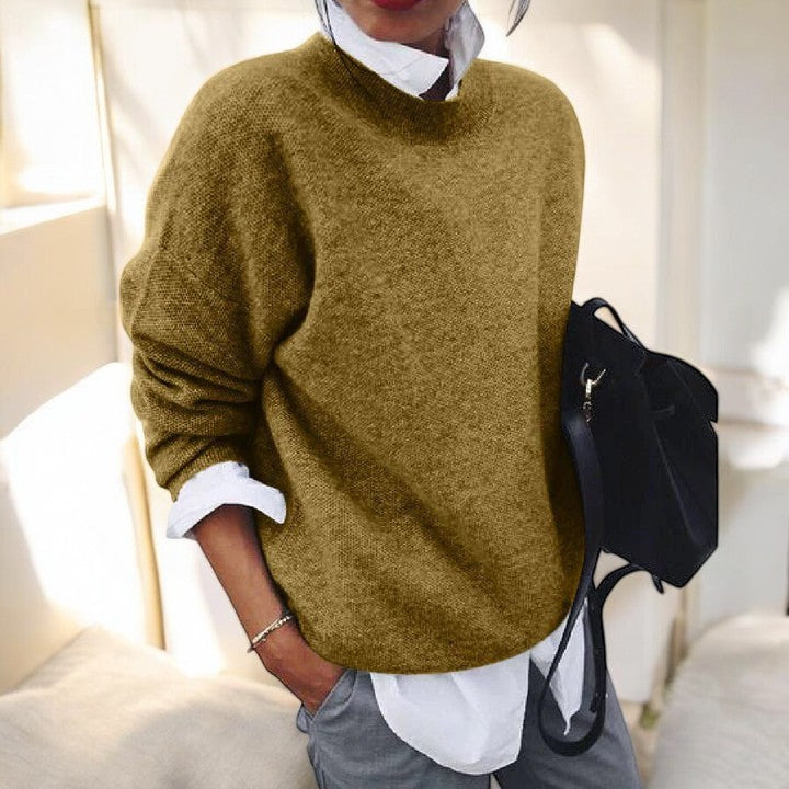 Drop Shoulder Crew Neck Long Sleeve Knit Sweater 4