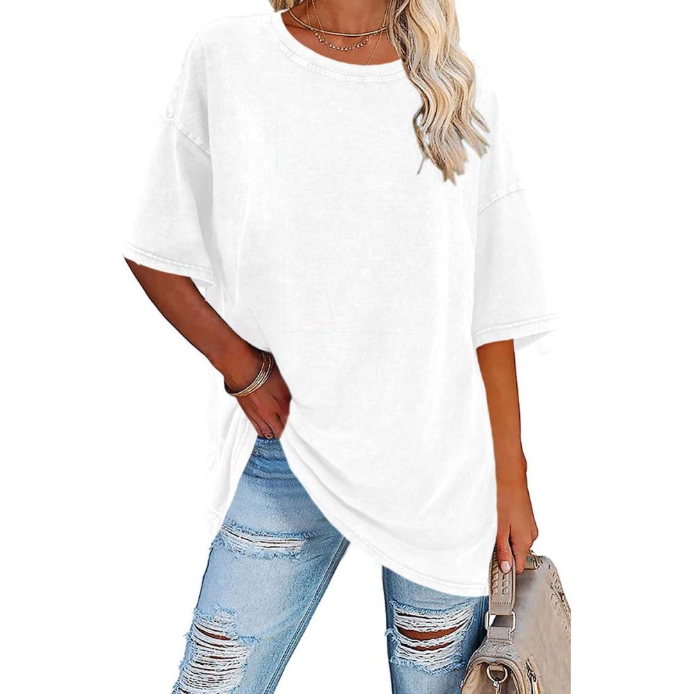 Crew Neck Short Sleeve Oversized Washed T-Shirt 4