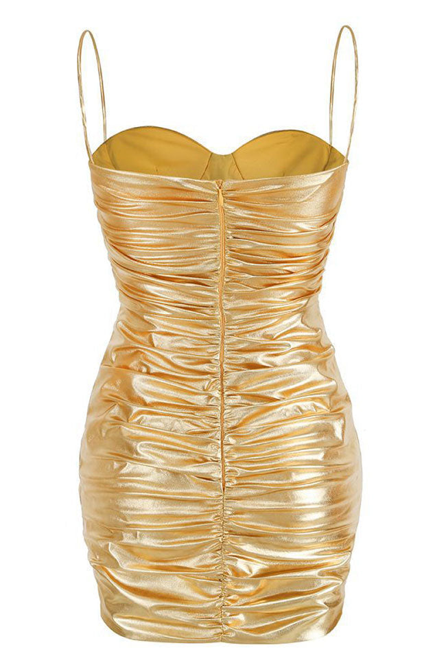 Sweetheart Neck Spaghetti Strap Ruched Bodycon Mini Party Dress - View 5