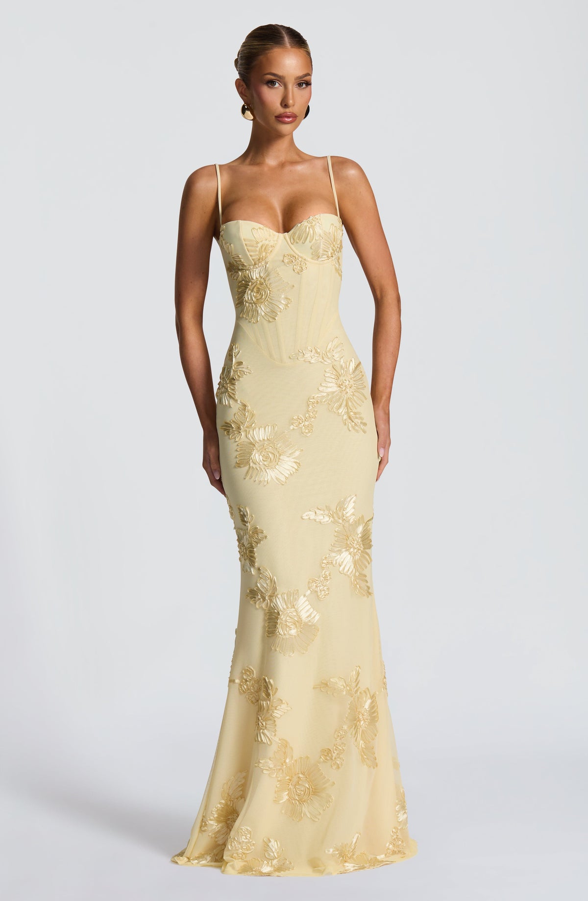 Floral Sweetheart Corset Mermaid Maxi Dress 3
