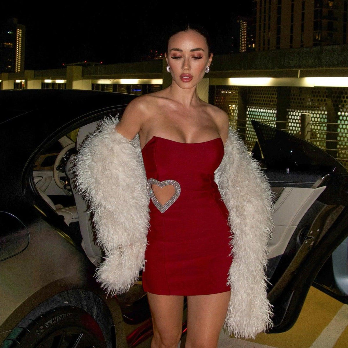Confidence Spark Strapless Diamond Heart Mini Dress - View 2