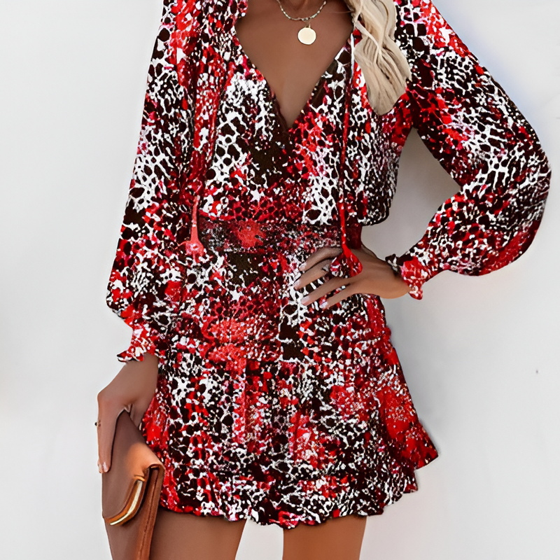 Chiffon Floral Mini Dress - View 4