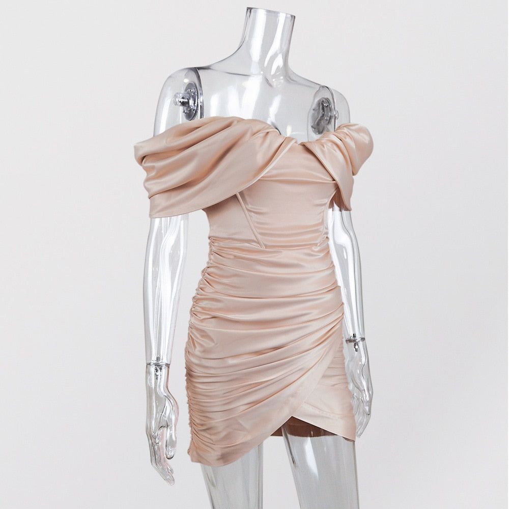 All In Love Off The Shoulder Satin Mini Dress - View 11