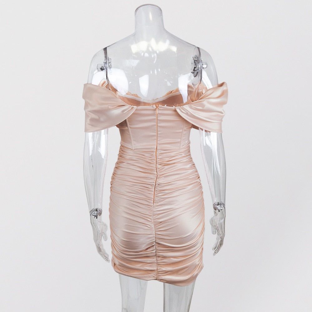 All In Love Off The Shoulder Satin Mini Dress - View 13