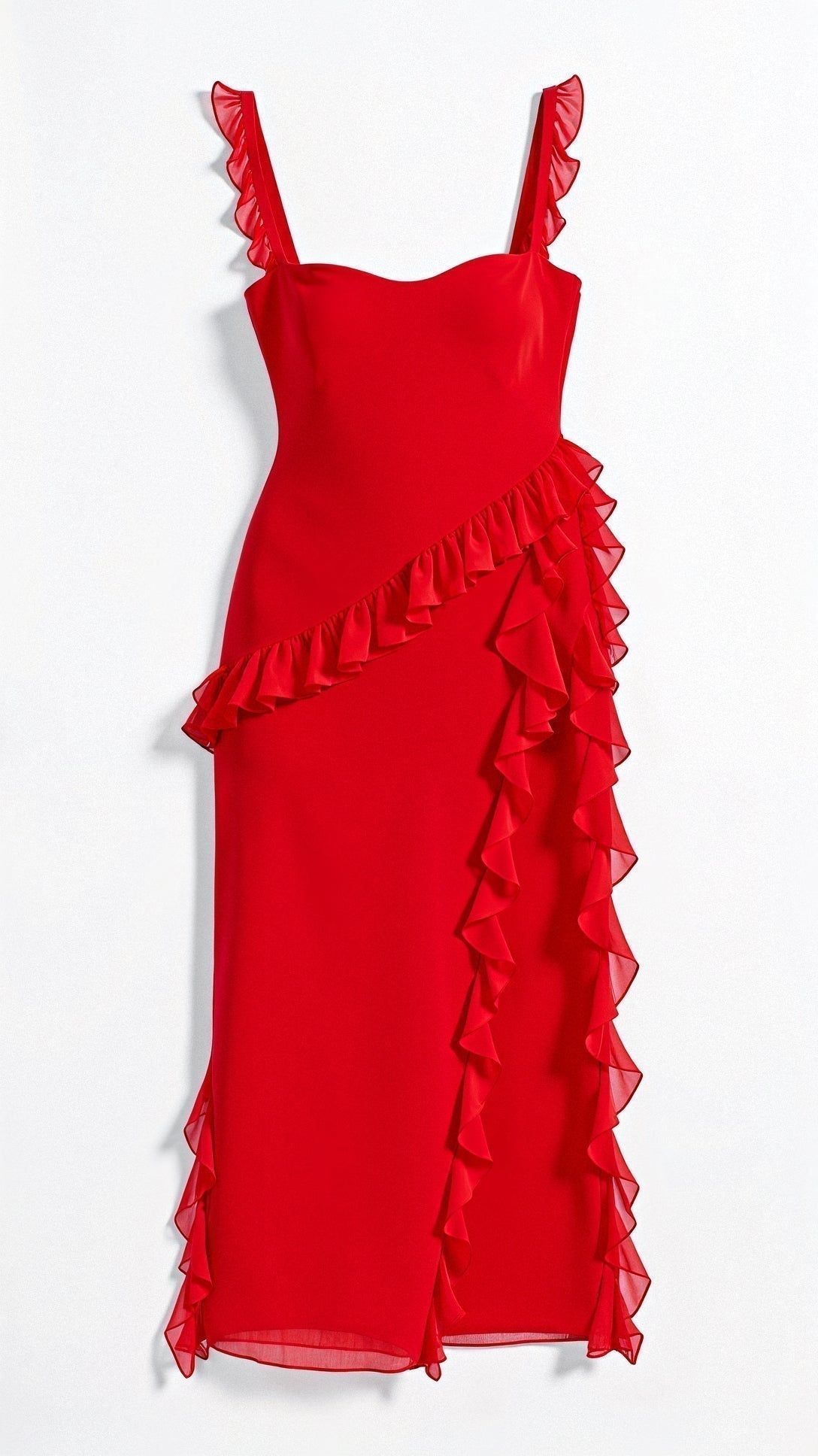 Floral Print Ruffle Maxi Dress - View 9