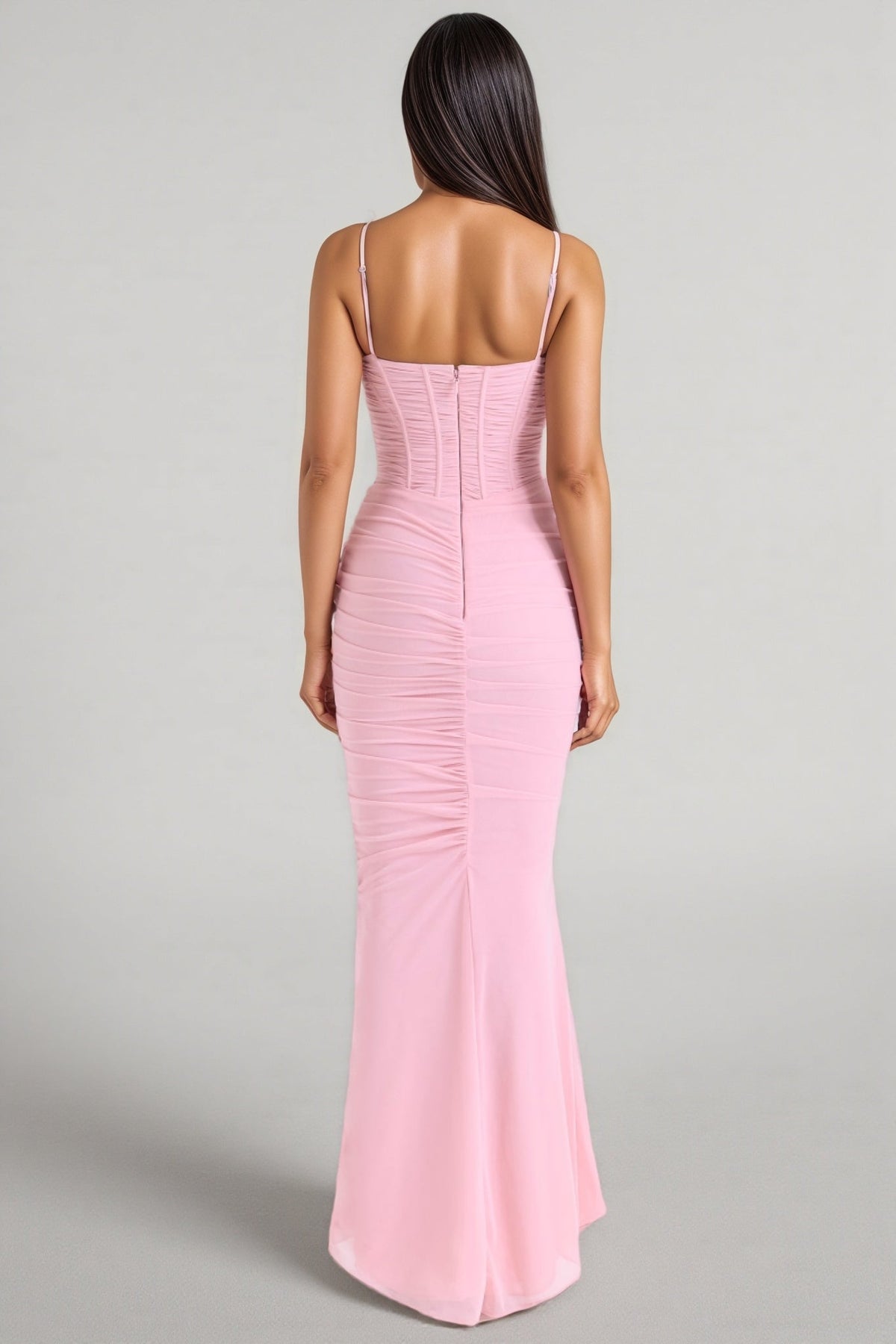 Ursin Pink Stretch Mesh Butterfly Maxi Dress - View 6