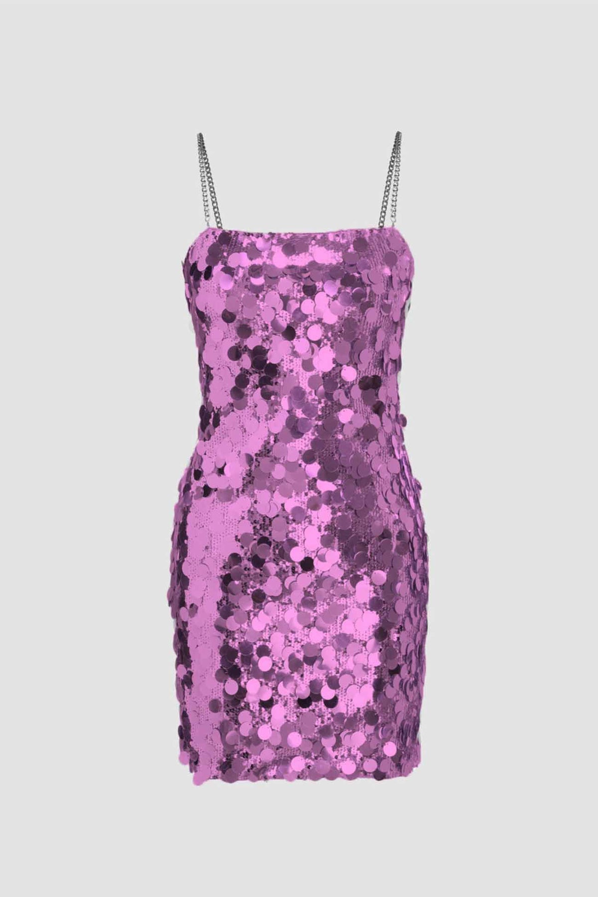 Sequin Sleeveless Chain Mini Dress Rose / Xl Dresses