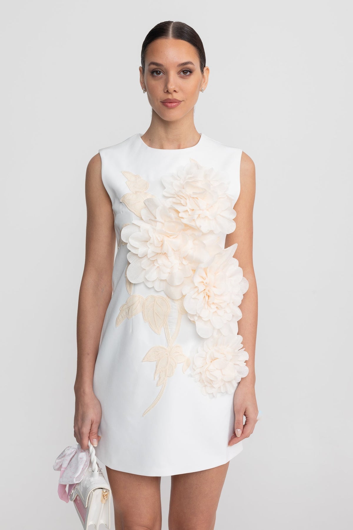 Sleeveless Mini Dress - White - View 4