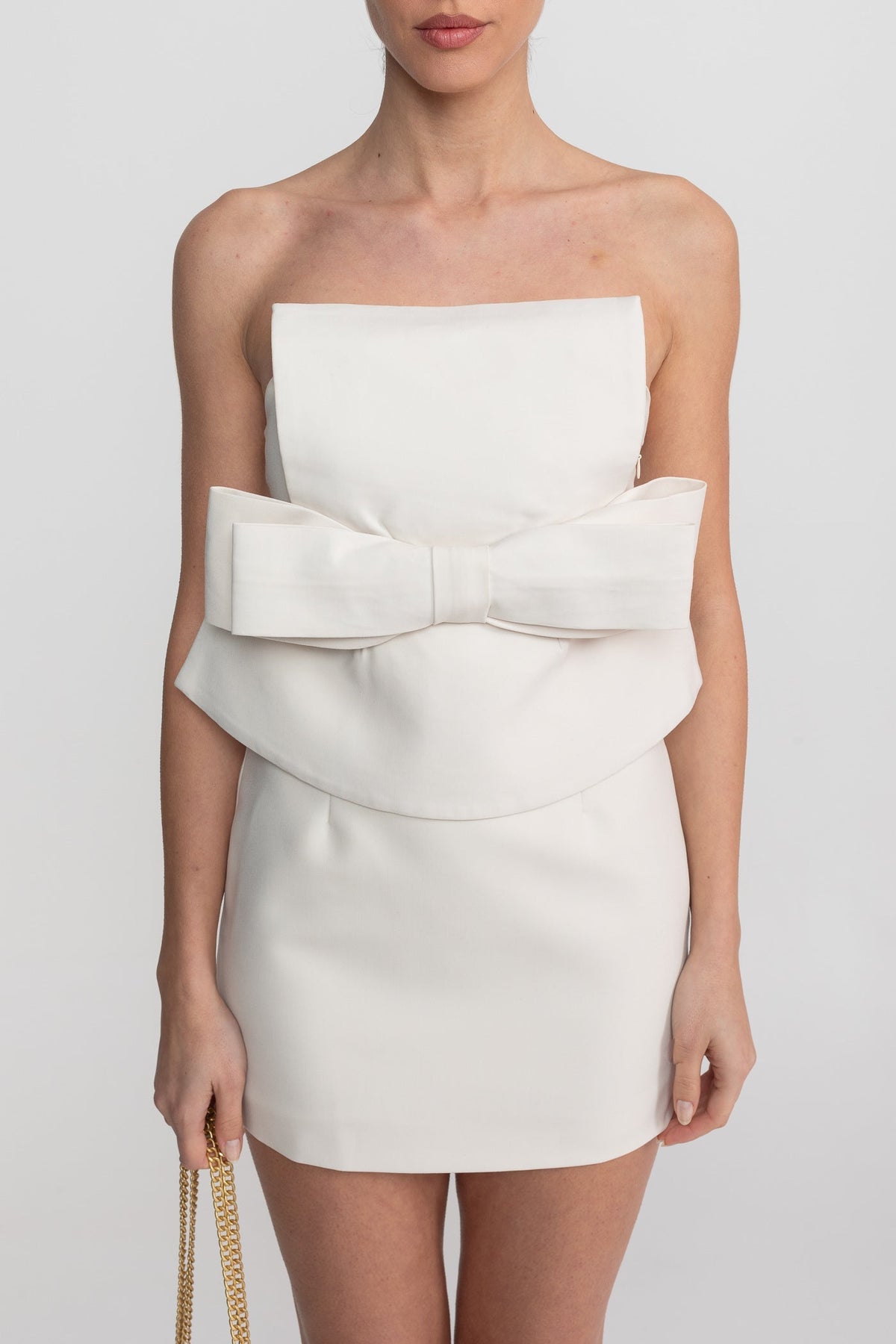 Strapless Mini Dress - White - View 5