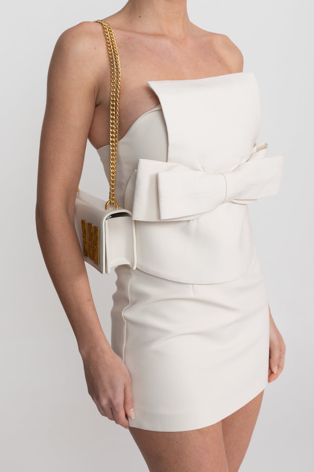Strapless Mini Dress - White - View 9