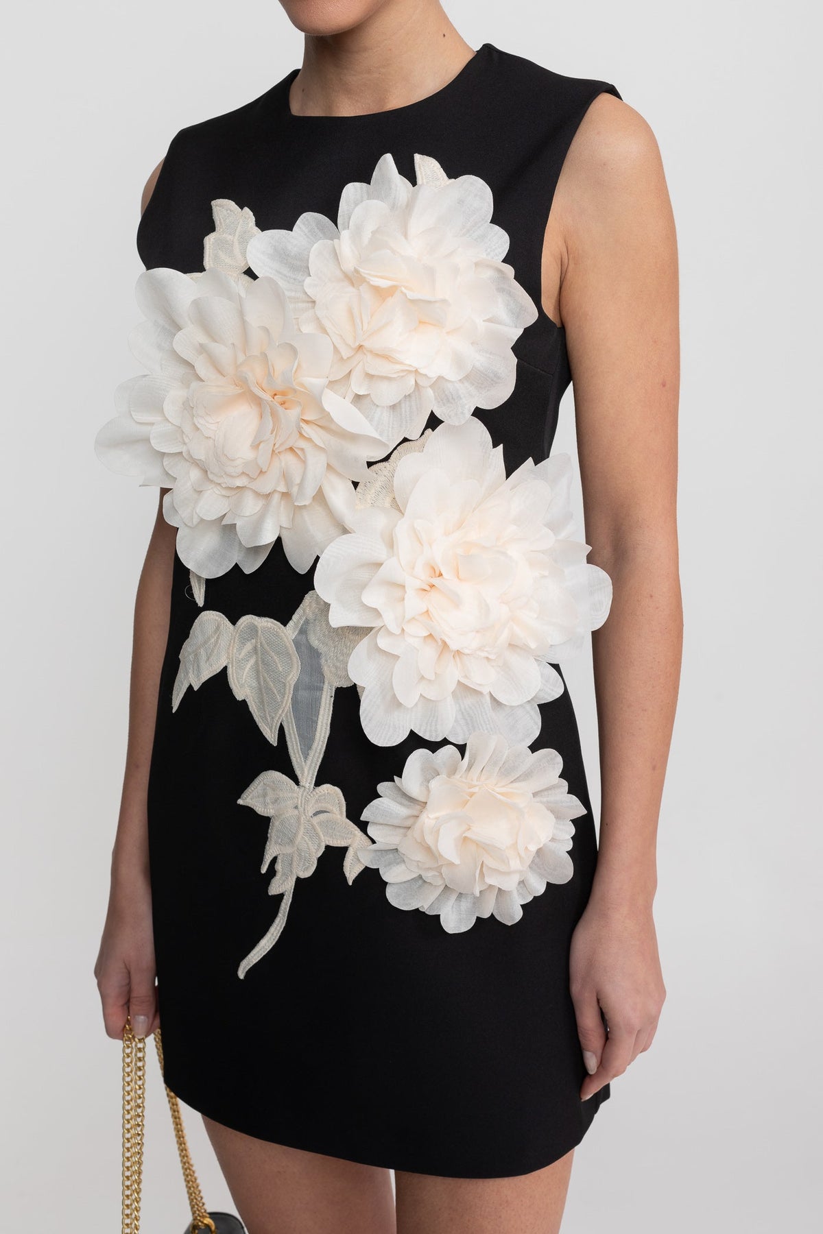 Sleeveless Mini Dress - Black - View 7