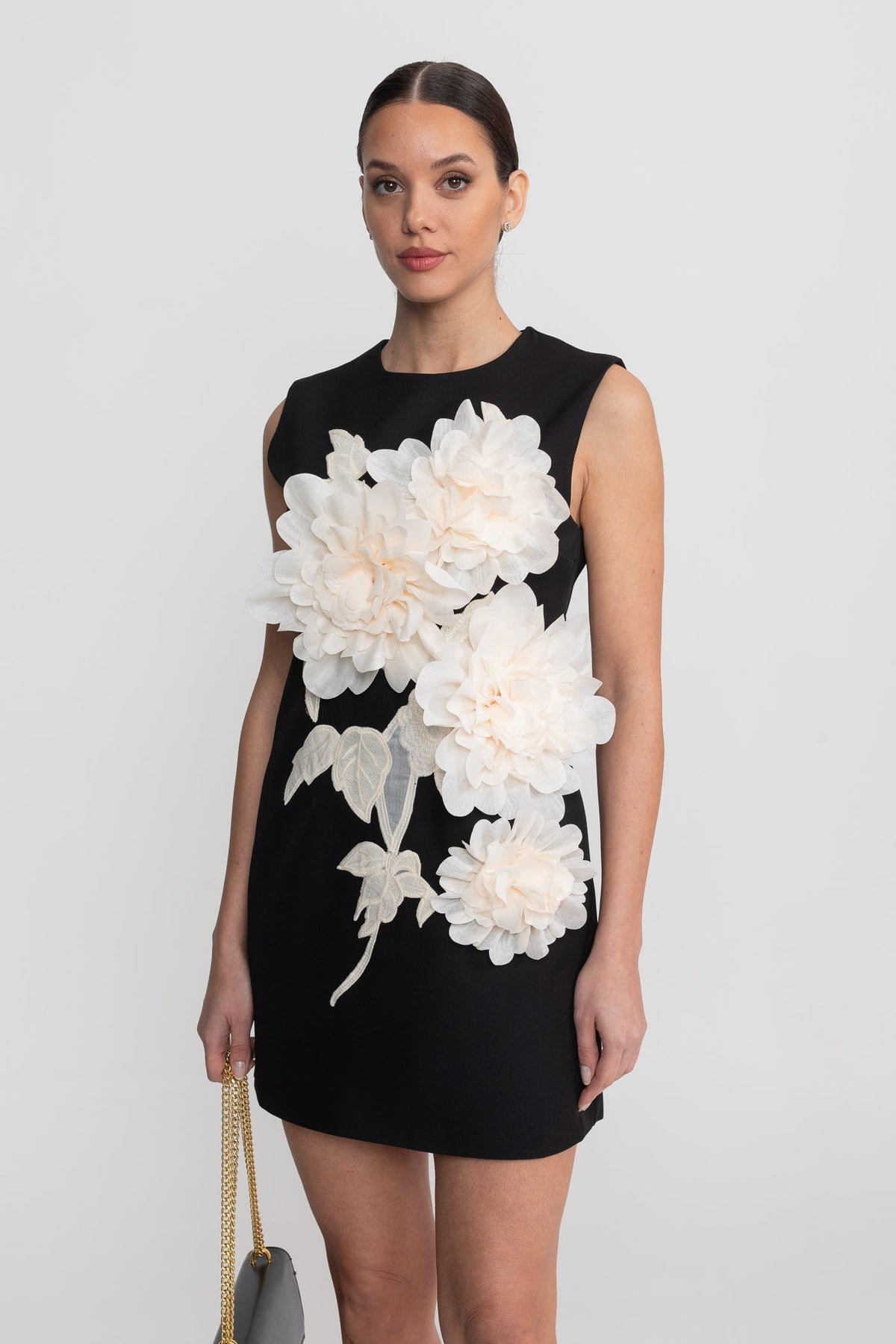 Sleeveless Mini Dress - Black - View 8