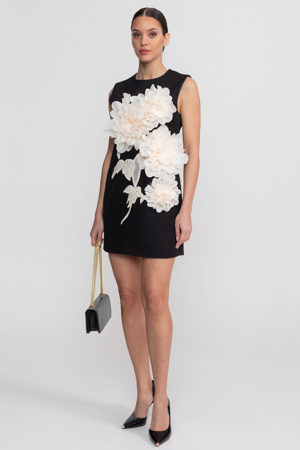 Sleeveless Mini Dress - Black - View 9