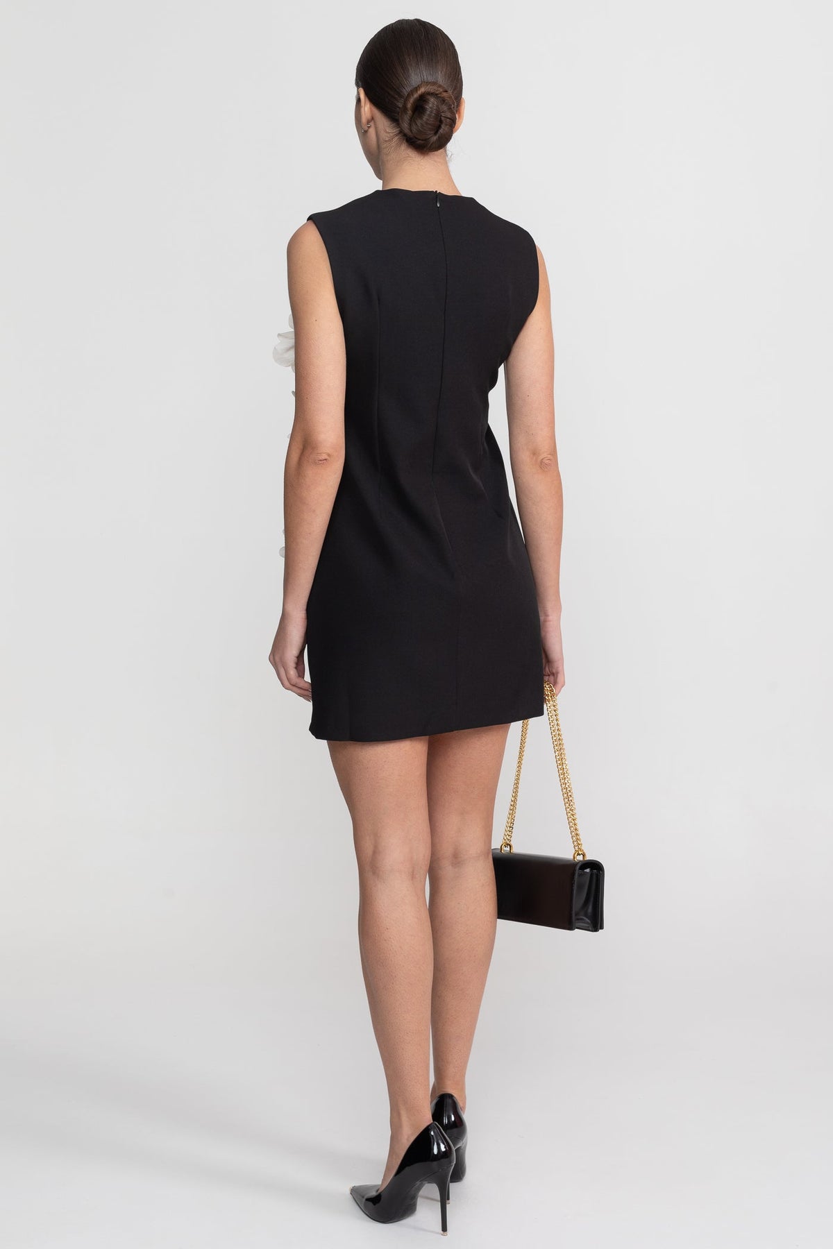 Sleeveless Mini Dress - Black - View 10