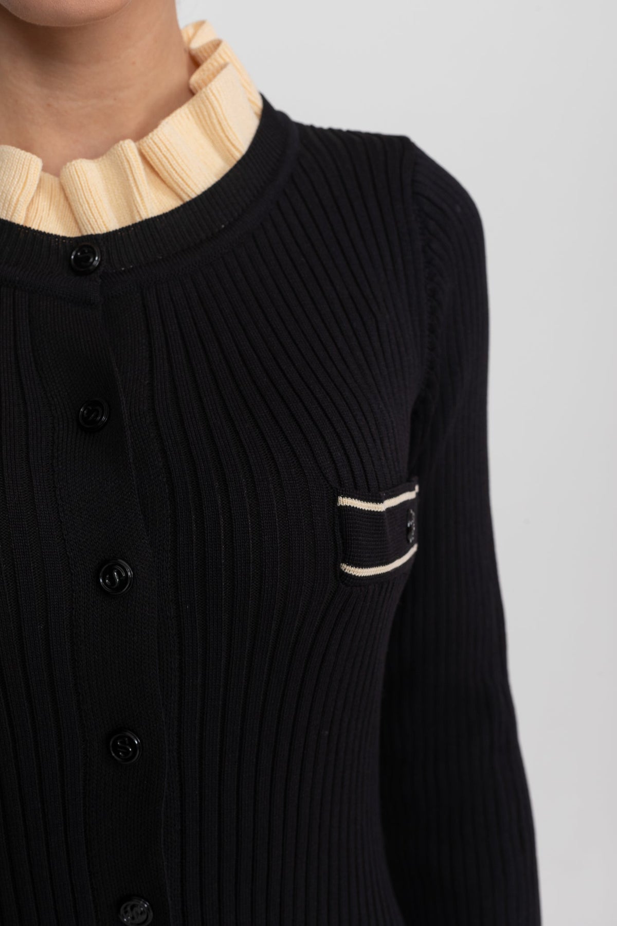 Long Sleeve Midi Dress - Black - View 6