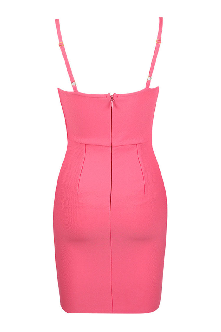Sweetheart Bustier Pleated Bandage Bodycon Mini Dress - View 3