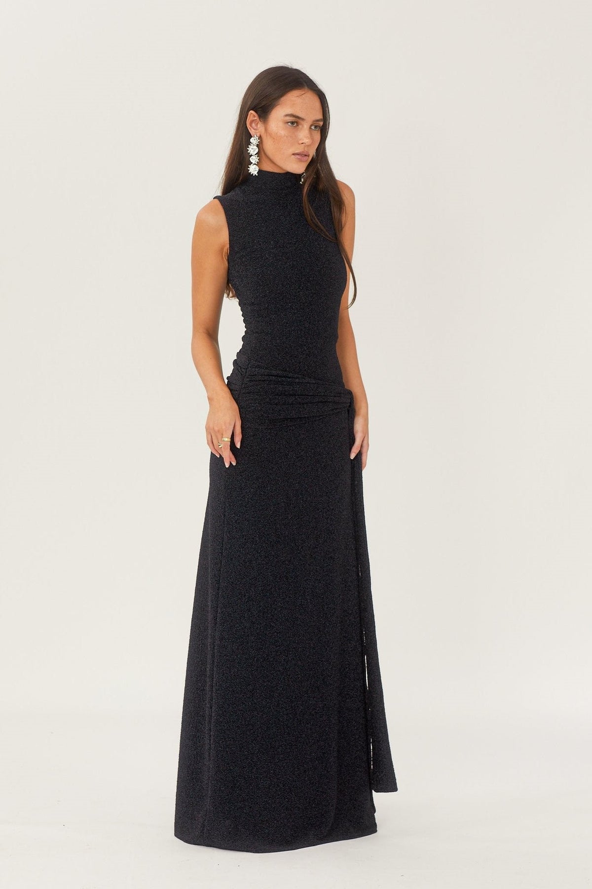 Shonna Metallic Strap Maxi Knit Dress - View 5