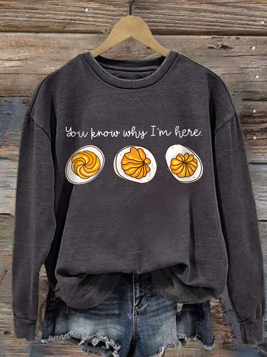 Crew Neck Pie Graphic Sweatshirt 6