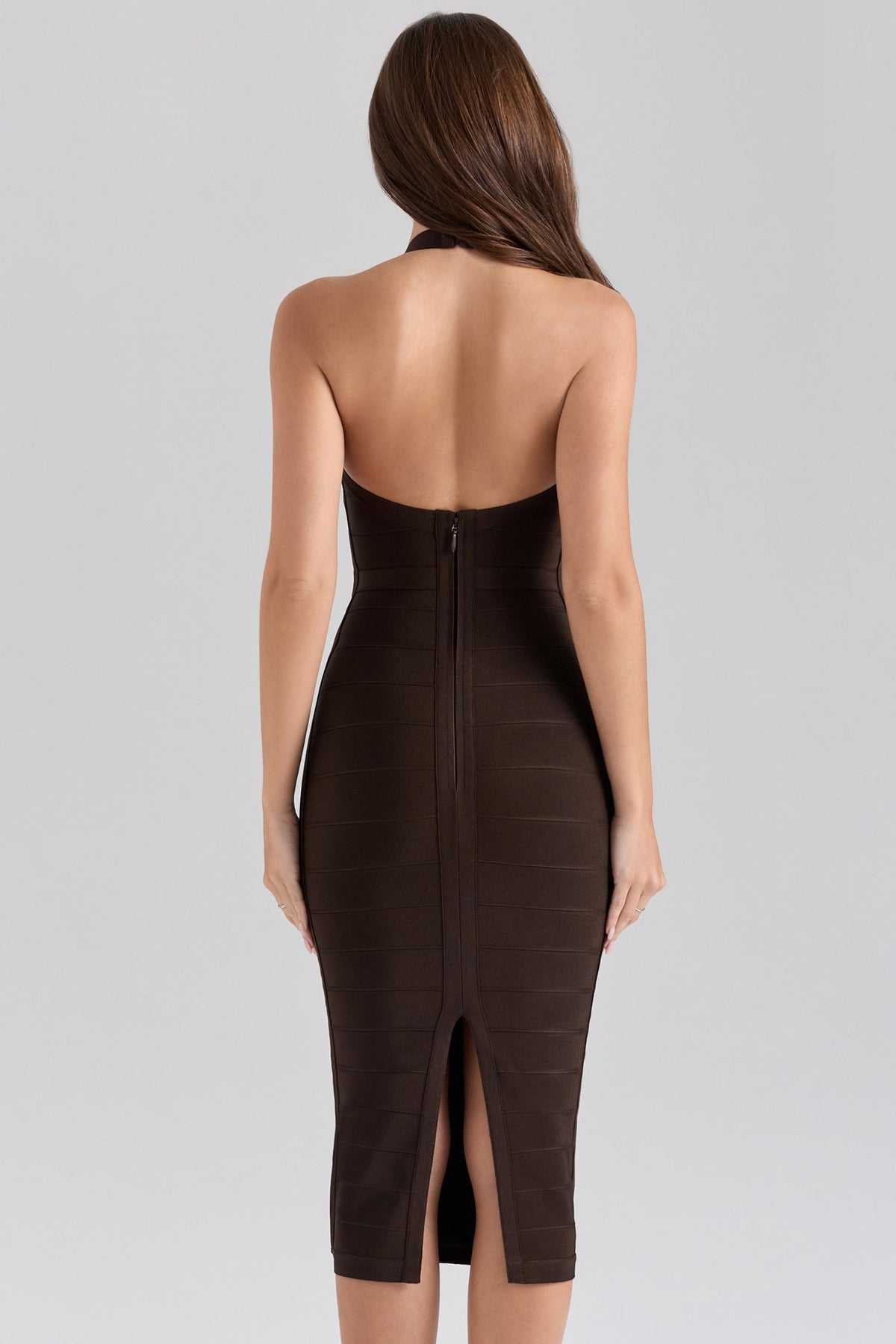 Halter Sweetheart Bandage Bodycon Midi Dress - View 4