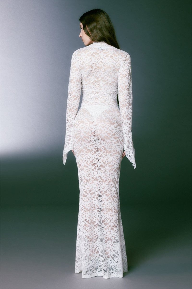 Virginia Sheer Lace Mermaid Maxi Dress - View 7