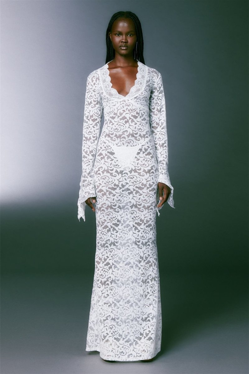 Virginia Sheer Lace Mermaid Maxi Dress - View 8